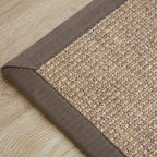 Premium Solid Area Rug Light Brown Wooden Style Carpet Sisal Non-Slip Pet-Friendly Machine Washable Rug for Home