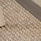 Premium Solid Area Rug Light Brown Wooden Style Carpet Sisal Non-Slip Pet-Friendly Machine Washable Rug for Home