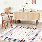 Moroccan Home Area Rug Multicolored Pattern Rug Polypropylene Pet-Friendly Machine Washable Rug