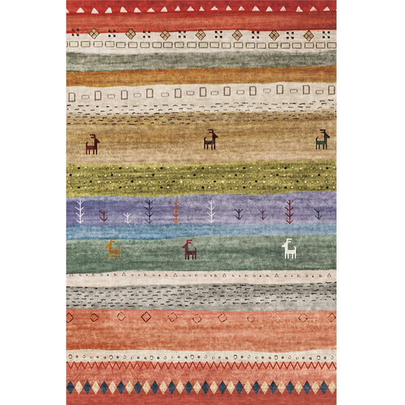 Moroccan Home Area Rug Multicolored Pattern Rug Polypropylene Pet-Friendly Machine Washable Rug