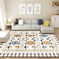 Beautiful Floral Pattern Carpet Multicolor Moroccan Style Carpet Polyester Non-Slip Washable Stain Resistant Carpet for Room