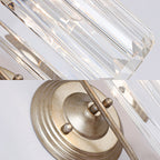 Prismatic Crystal Cylinder Wall Light Modern 1 Light Gold/Black Wall Mount Light