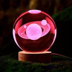 LumiSphere - Luxury 3D Crystal Table Lamp with Wooden Base