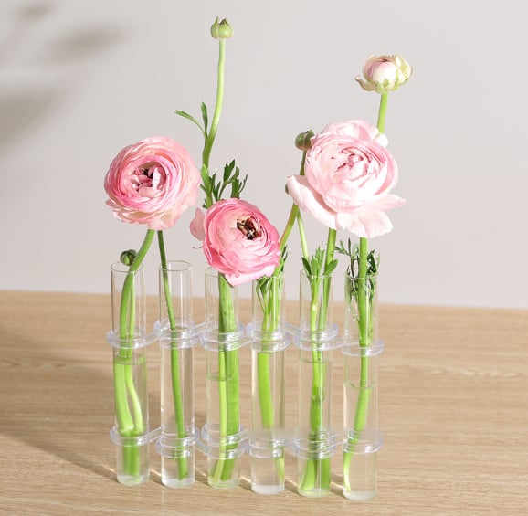 Flexible Flower Vases with Hinges | Modern Glass Tube Vase