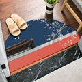 Chinoiserie Printed Rug Multi Colored Polypropylene Carpet Anti-Slip Back Pet Friendly Stain Resistant Rug for Door