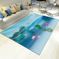 Glamour Drawing Print Rug Multicolor Chinoiserie Rug Synthetic Pet Friendly Non-Slip Back Washable Rug for Home