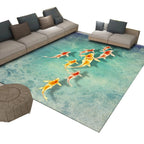Multicolor Asia Indoor Rug Synthetic 3D Pattern Carpet Washable Stain Resistant Nonslip Underlay Rug for Large Room