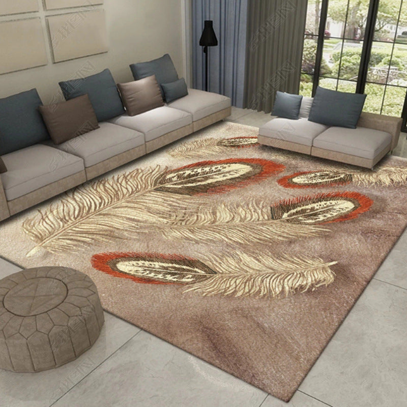 Multicolor Asia Indoor Rug Synthetic 3D Pattern Carpet Washable Stain Resistant Nonslip Underlay Rug for Large Room