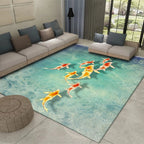 Multicolor Asia Indoor Rug Synthetic 3D Pattern Carpet Washable Stain Resistant Nonslip Underlay Rug for Large Room