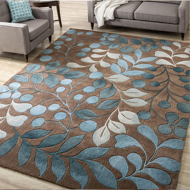 Living Room Carpet Multi Colors Botanical Carpet Polyester