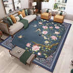 Traditional Chinoiserie Rug Multicolor Landscape Print Rug Pet-Friendly Washable Non-Slip Rug for Home