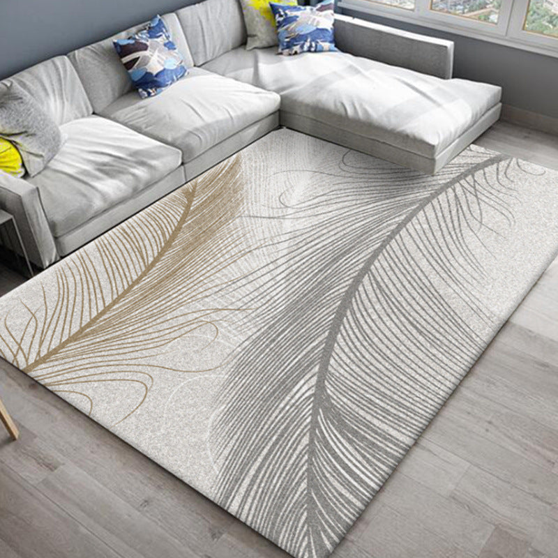 Chic Oriental Rug Polyester Flower Botanical Rug Non-slip Machine Washable Pet-friendly Carpet for Living Room