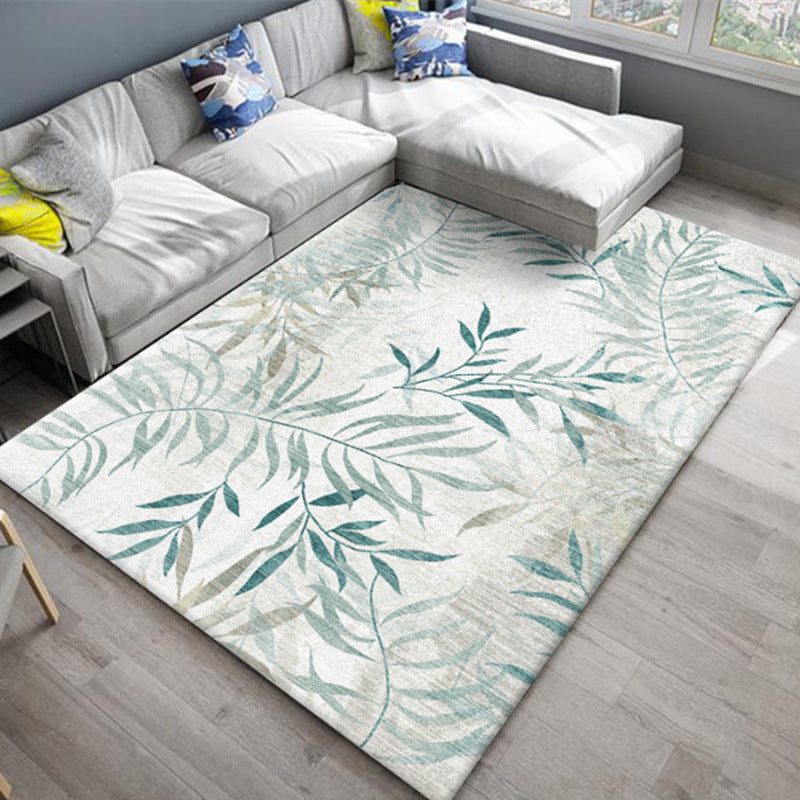 Chic Oriental Rug Polyester Flower Botanical Rug Non-slip Machine Washable Pet-friendly Carpet for Living Room