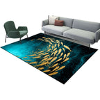 Enchanting 3D Natural Scene Rug Multicolor Asian Rug Synthetic Pet Friendly Stain Resistant Nonslip Back Rug for Living Room