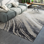 Cyberpunk Abstract Lines Print Rug Multi-Color Polypropylene Rug Stain Resistant Anti-Slip Pet Friendly Carpet for Home