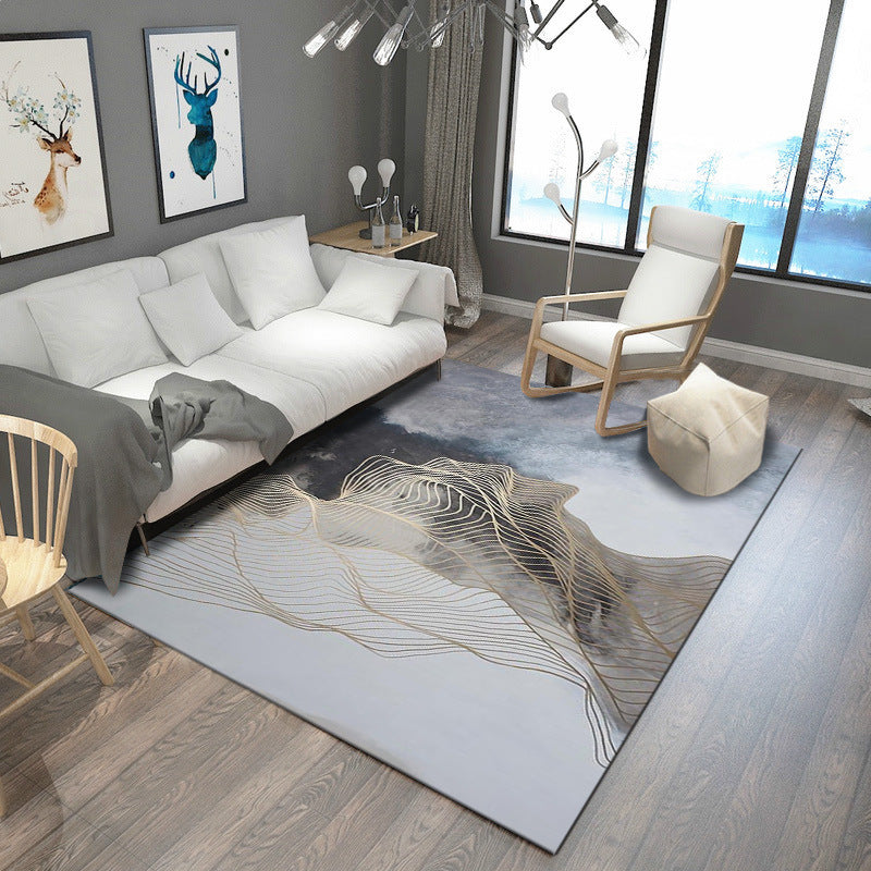 Steampunk Living Room Carpet Multicolored Rustic Surface Look Carpet Synthetic Stain Resistant Non-Slip Pet Friendly Indoor Carpet