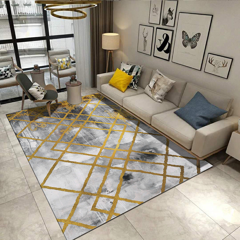 Steampunk Living Room Carpet Multicolored Rustic Surface Look Carpet Synthetic Stain Resistant Non-Slip Pet Friendly Indoor Carpet