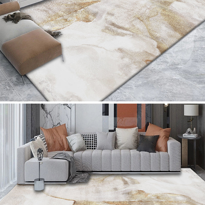 Postmodernism Abstract Area Rug Multi-Color Synthetic Rug Anti-Slip Washable Stain-Resistant Rug for Large Room