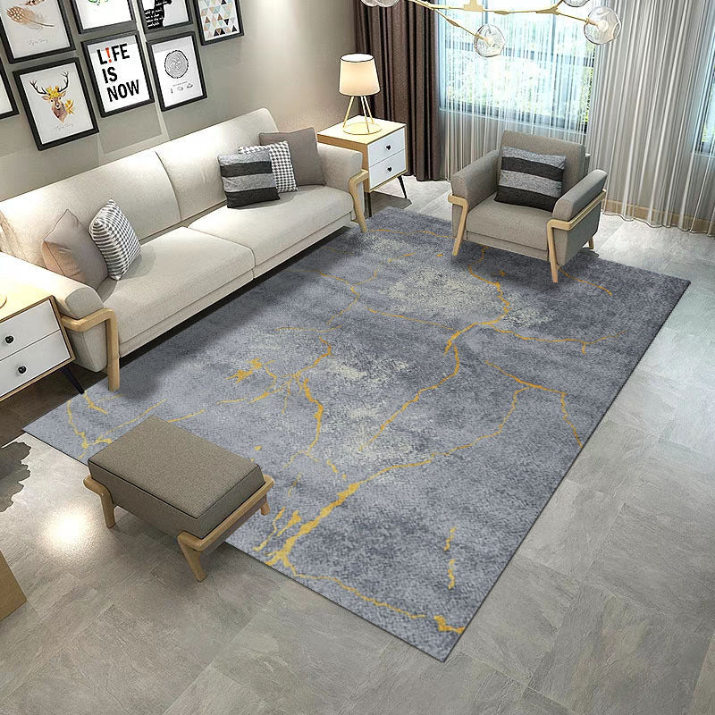 Aesthetics Abstract Area Rug Multicolored Industrial Carpet Synthetic Non-slip Stain Resistant Machine Washable Rug for the Living Room