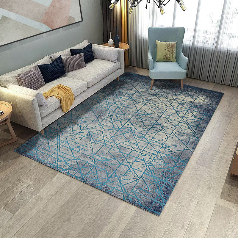 Aesthetics Abstract Area Rug Multicolored Industrial Carpet Synthetic Non-slip Stain Resistant Machine Washable Rug for the Living Room