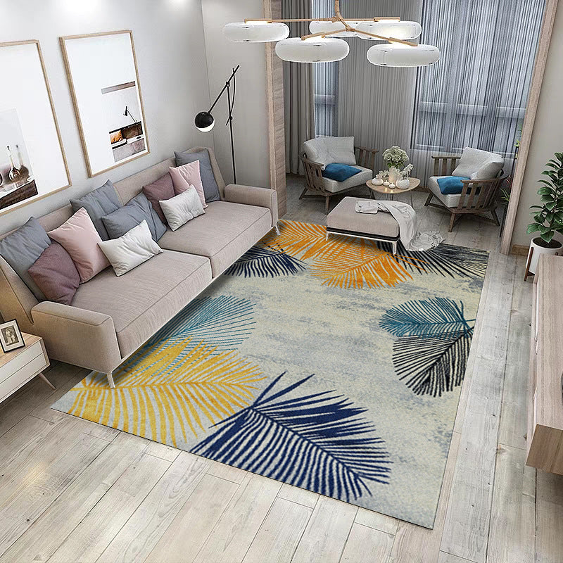 Aesthetics Abstract Area Rug Multicolored Industrial Carpet Synthetic Non-slip Stain Resistant Machine Washable Rug for the Living Room
