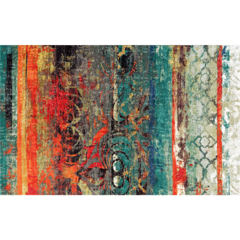 Classic Multicolor Industrial Carpet Polyester Abstract Painting Carpet Non-Slip Back Machine Washable Stain Resistant Carpet for Lounge