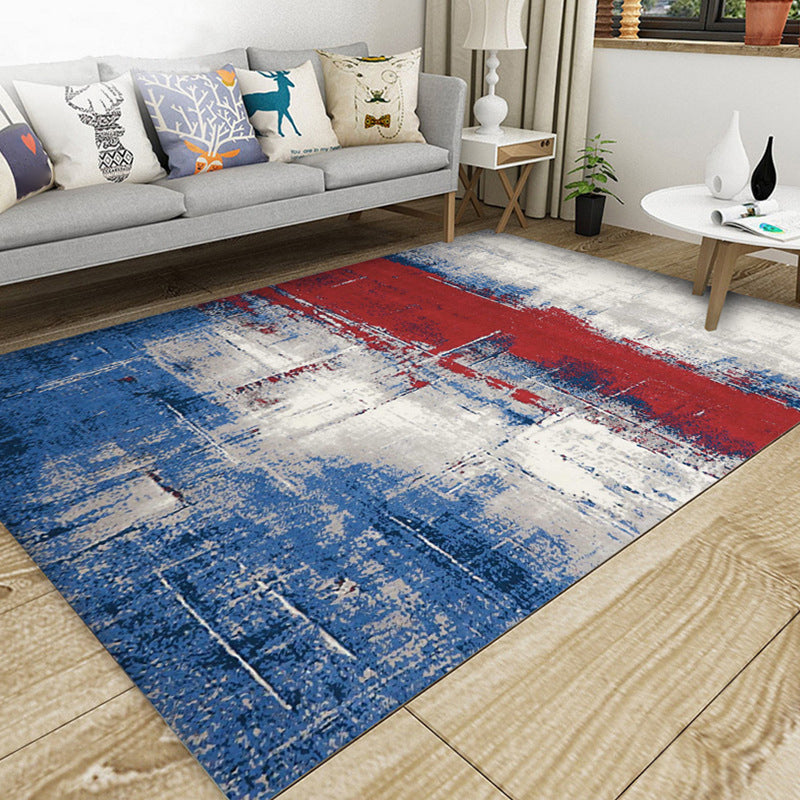 Classic Multicolor Industrial Carpet Polyester Abstract Painting Carpet Non-Slip Back Machine Washable Stain Resistant Carpet for Lounge
