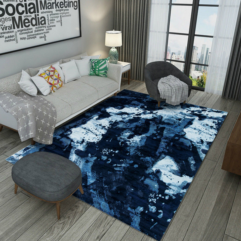 Classic Multicolor Industrial Carpet Polyester Abstract Painting Carpet Non-Slip Back Machine Washable Stain Resistant Carpet for Lounge