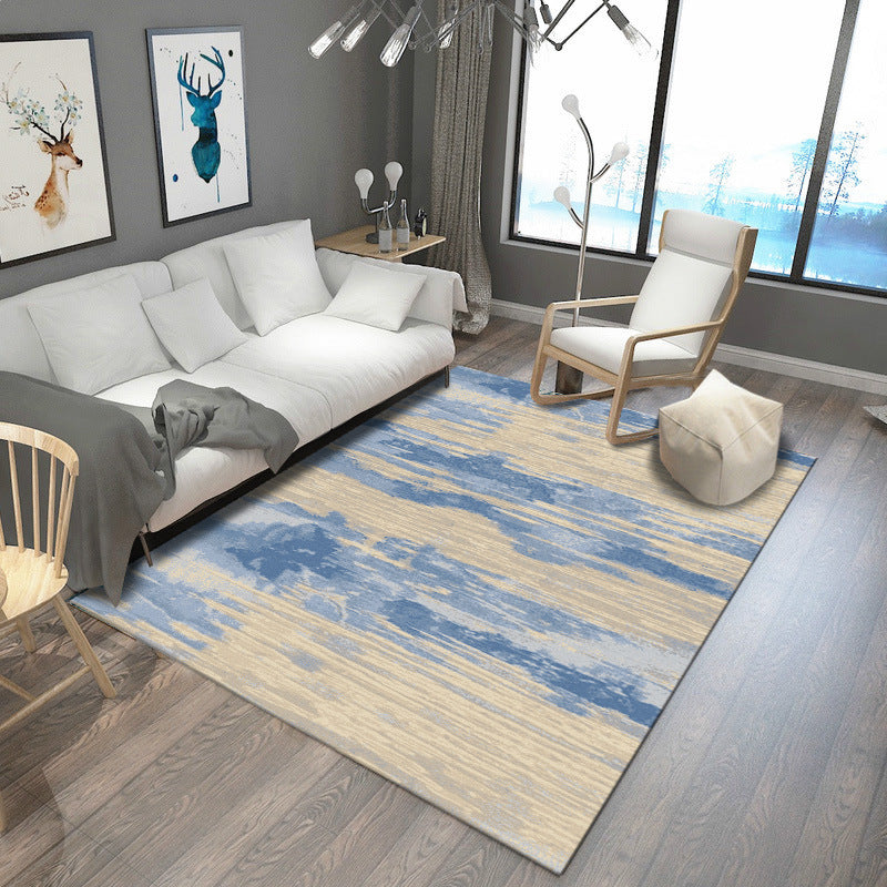 Steampunk Post-Expressionism Rug Multicolor Polypropylene Rug Non-slip Stain-resistant Pet-friendly Rug for Home