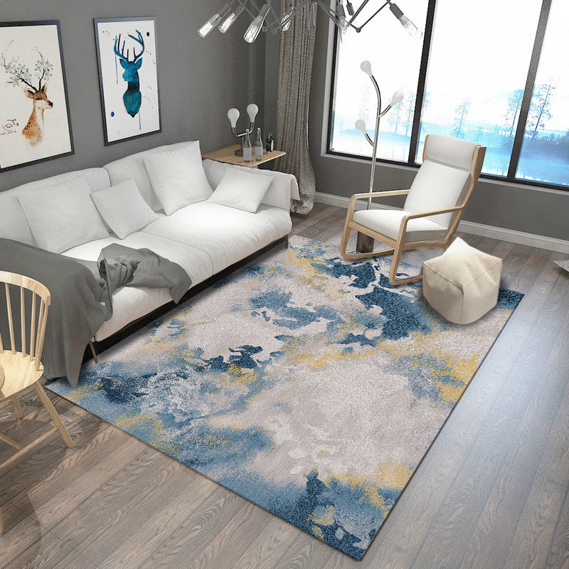 Steampunk Post-Expressionism Rug Multicolor Polypropylene Rug Non-slip Stain-resistant Pet-friendly Rug for Home
