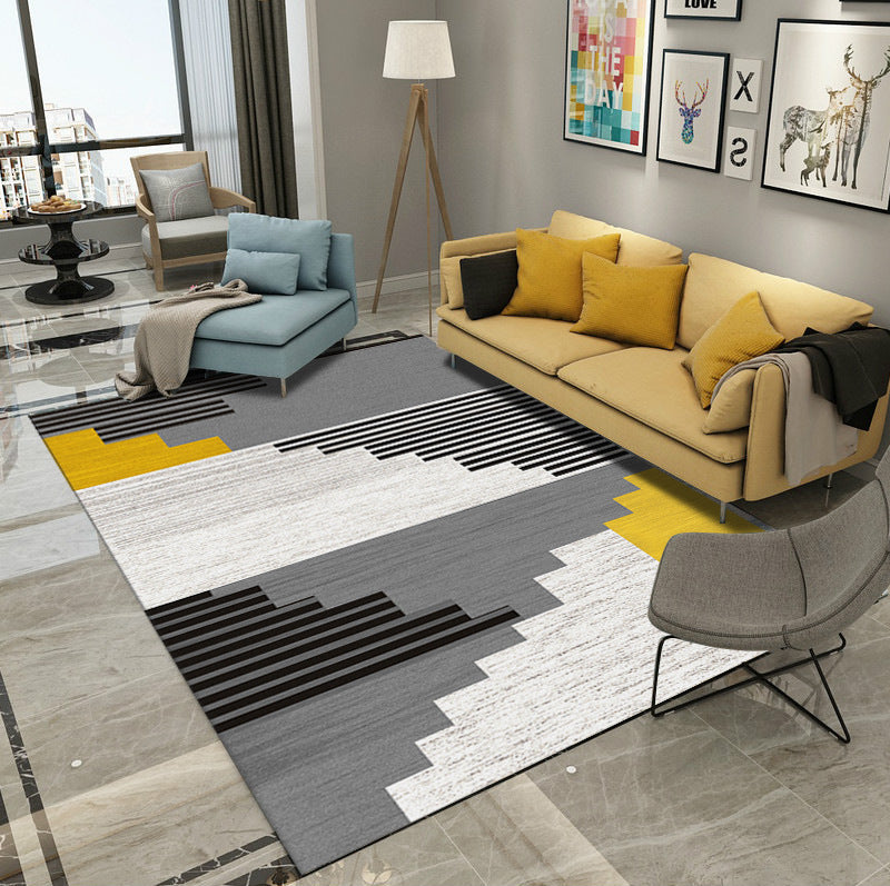 Classic Industrial Design Rug Multicolored Postmodernism Rug Stain Resistant Pet Friendly Non-Slip Rug for Room