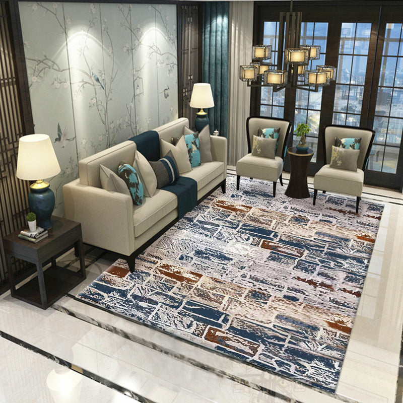 Classic Industrial Design Rug Multicolored Postmodernism Rug Stain Resistant Pet Friendly Non-Slip Rug for Room