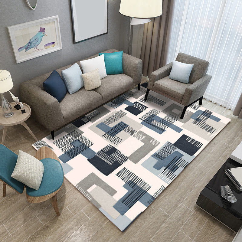Classic Industrial Design Rug Multicolored Postmodernism Rug Stain Resistant Pet Friendly Non-Slip Rug for Room