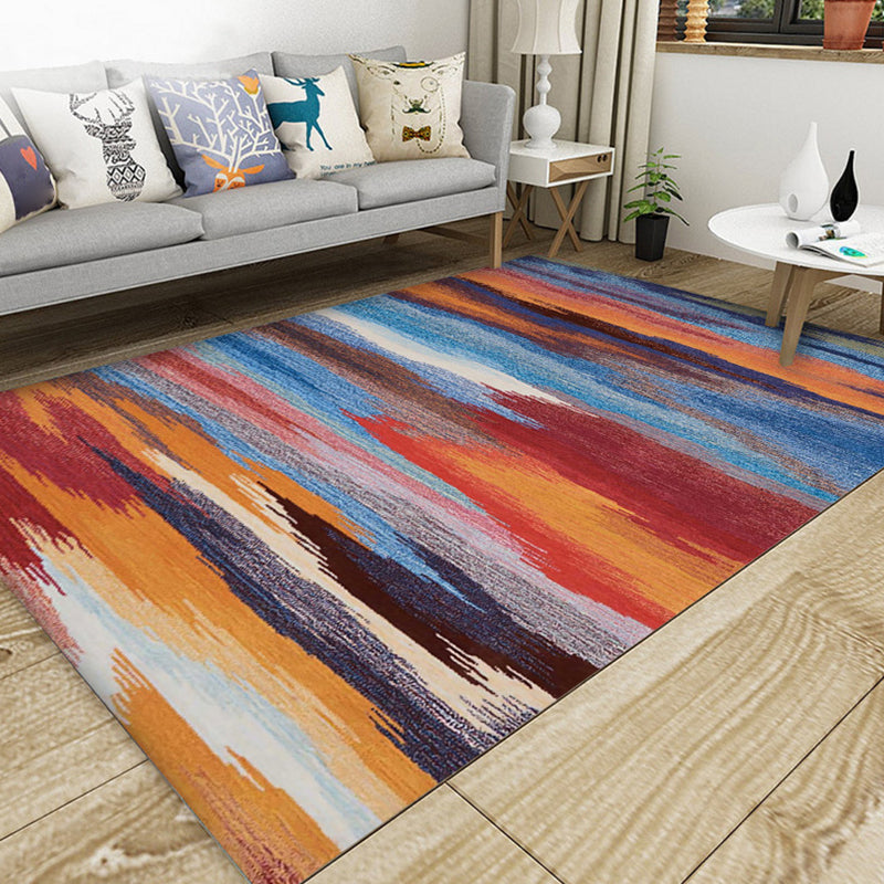 Industrial Style Living Rug Multicolored Expressionism Rug Synthetic Non-slip Pet-friendly Machine washable Rug