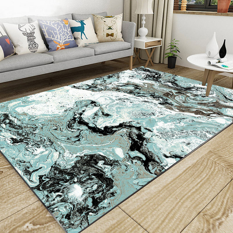 Industrial Style Living Rug Multicolored Expressionism Rug Synthetic Non-slip Pet-friendly Machine washable Rug