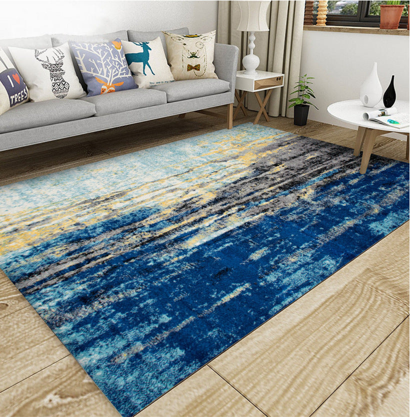 Industrial Style Living Rug Multicolored Expressionism Rug Synthetic Non-slip Pet-friendly Machine washable Rug