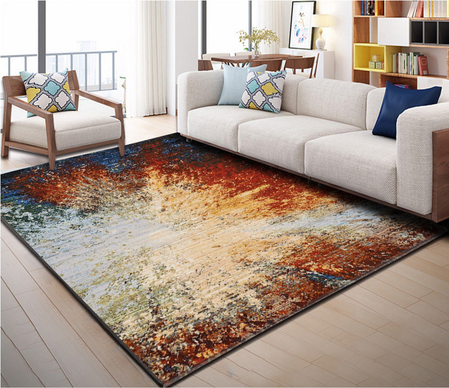 Industrial Style Living Rug Multicolored Expressionism Rug Synthetic Non-slip Pet-friendly Machine washable Rug