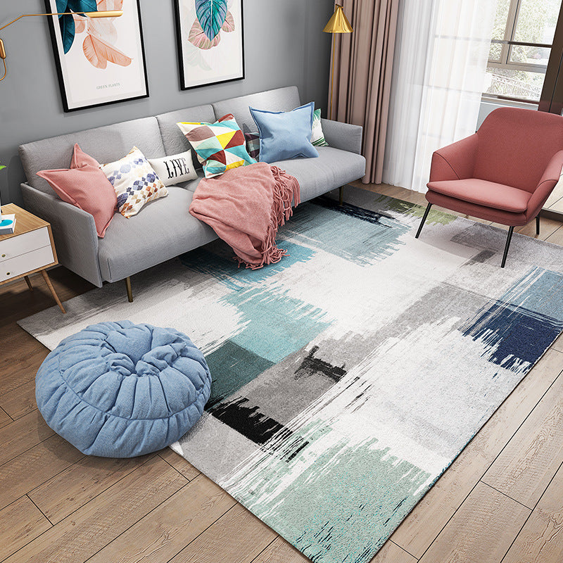 Chic Postmodernism Area Rug Multi Colors Steampunk Carpet Synthetic Pet Friendly Stain Resistant Non-Slip Backing Rug for Home
