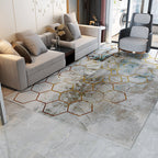 Trendy Abstract Print Carpet Multi-colored Industrial Carpet Polypropylene Machine washable Stain resistant Non-slip backing Carpet for the living room