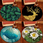 Scandinavian Bedroom Rug Multicolor 3D Graphic Print Rug Polyester Non-slip Pet-friendly Stain-resistant Floor Mat
