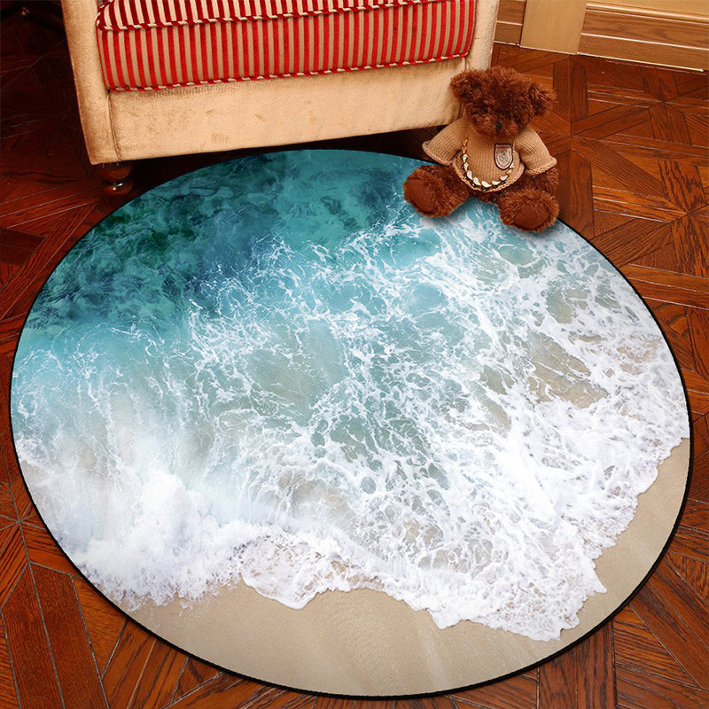 Scandinavian Bedroom Rug Multicolor 3D Graphic Print Rug Polyester Non-slip Pet-friendly Stain-resistant Floor Mat