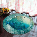 Scandinavian Bedroom Rug Multicolor 3D Graphic Print Rug Polyester Non-slip Pet-friendly Stain-resistant Floor Mat