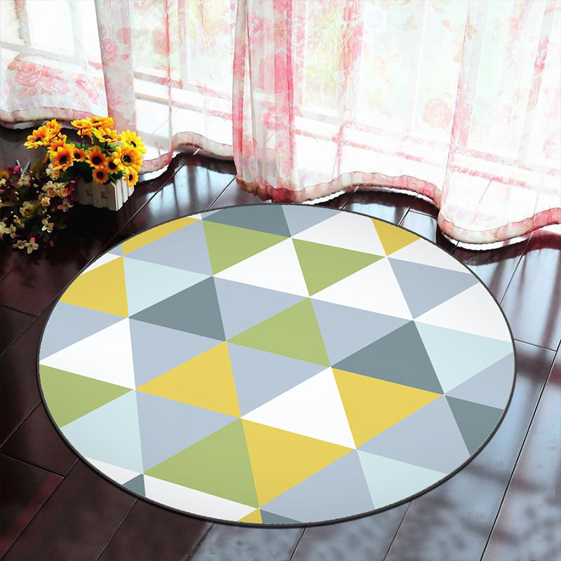 Novelty Geometry Animal Patterned Rug Multi-Colored Synthetics Rug Machine Washable Non-Slip Backing Stain Resistant Carpet for Room