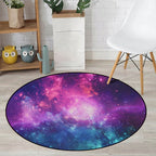Realistic Multicolor Cosmos Print Rug Polyester Modern Carpet Pet Friendly Non-Slip Machine Washable Rug for Children's Room