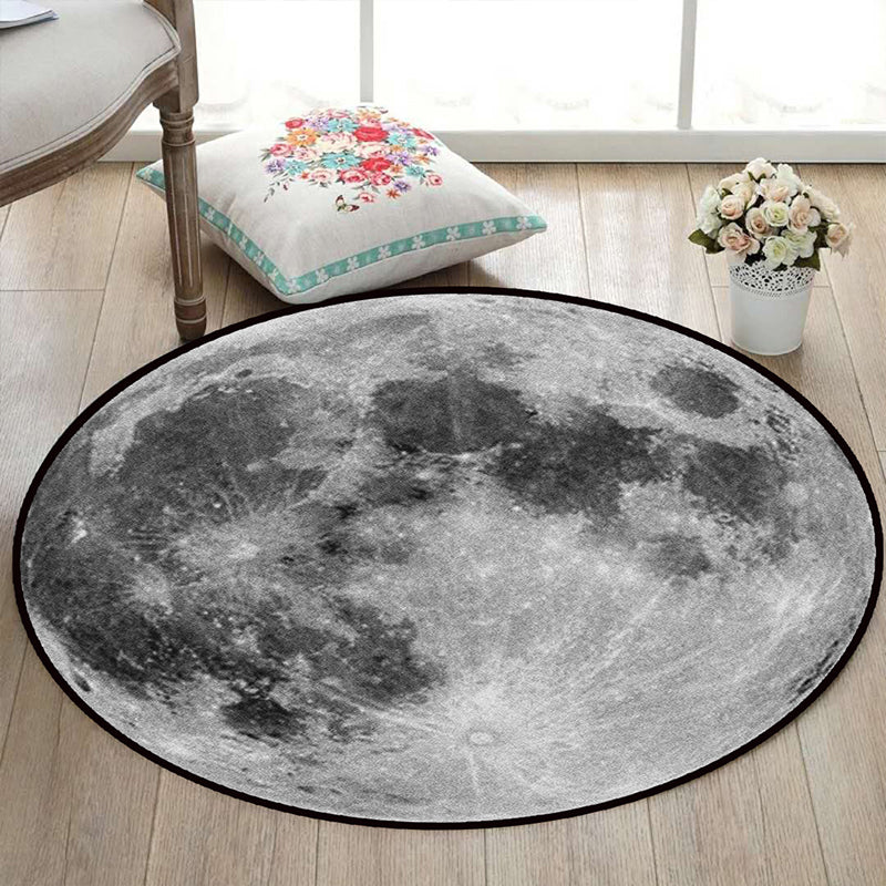Realistic Multicolor Cosmos Print Rug Polyester Modern Carpet Pet Friendly Non-Slip Machine Washable Rug for Children's Room