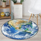 Realistic Multicolor Cosmos Print Rug Polyester Modern Carpet Pet Friendly Non-Slip Machine Washable Rug for Children's Room