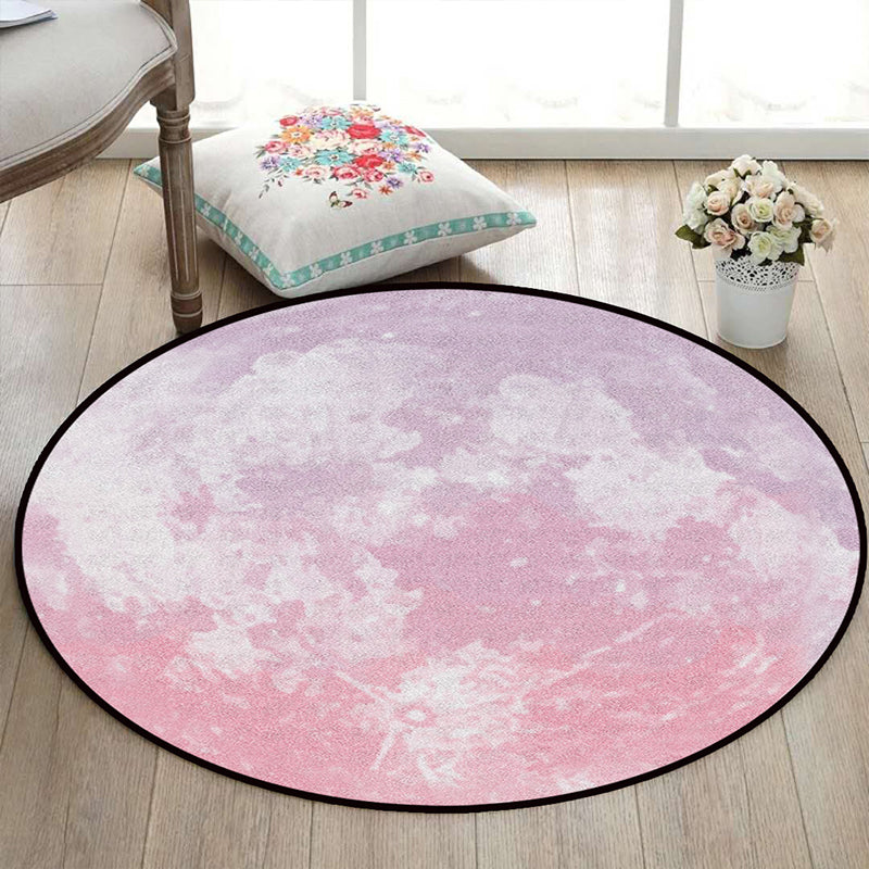 Realistic Multicolor Cosmos Print Rug Polyester Modern Carpet Pet Friendly Non-Slip Machine Washable Rug for Children's Room
