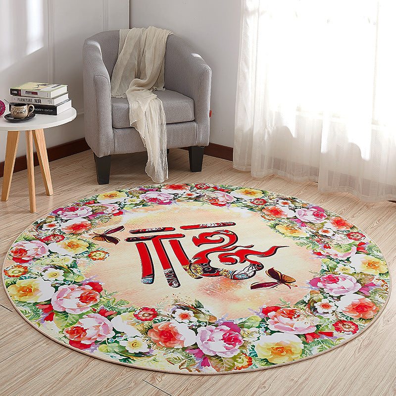Creative Boys Bedroom Rug Multi Colors Optical Illusion Rug Polypropylene Non-slip Pet-friendly Washable Rug