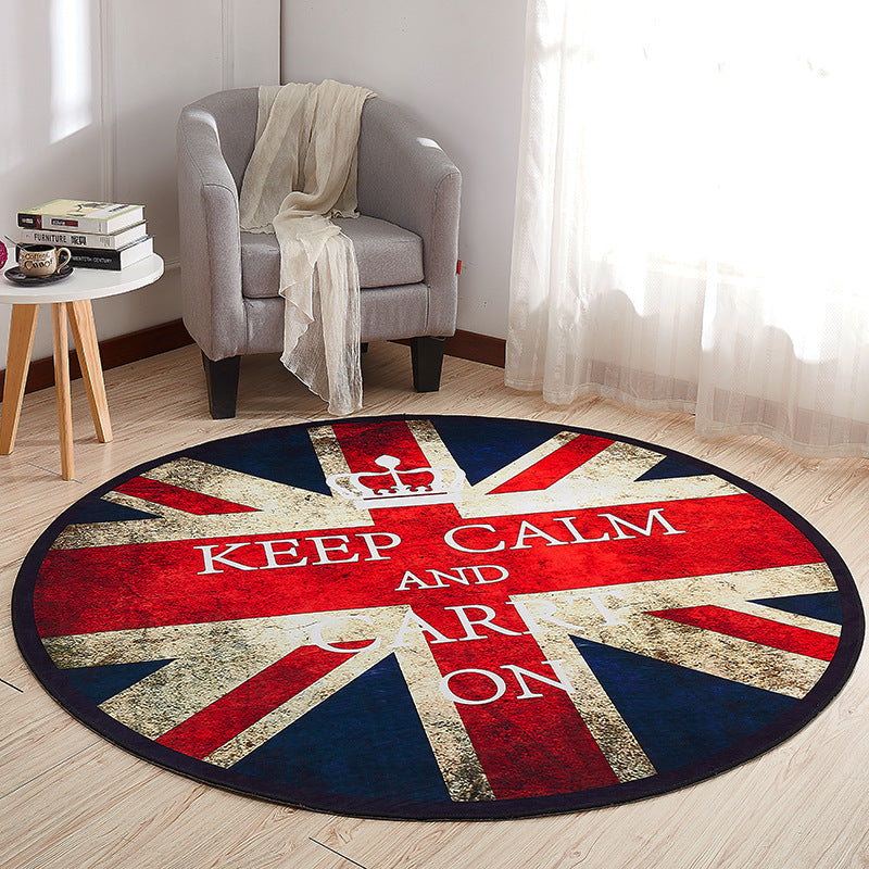 Creative Boys Bedroom Rug Multi Colors Optical Illusion Rug Polypropylene Non-slip Pet-friendly Washable Rug