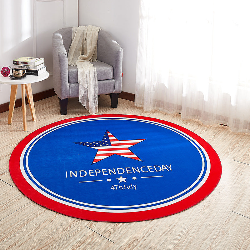 Creative Boys Bedroom Rug Multi Colors Optical Illusion Rug Polypropylene Non-slip Pet-friendly Washable Rug